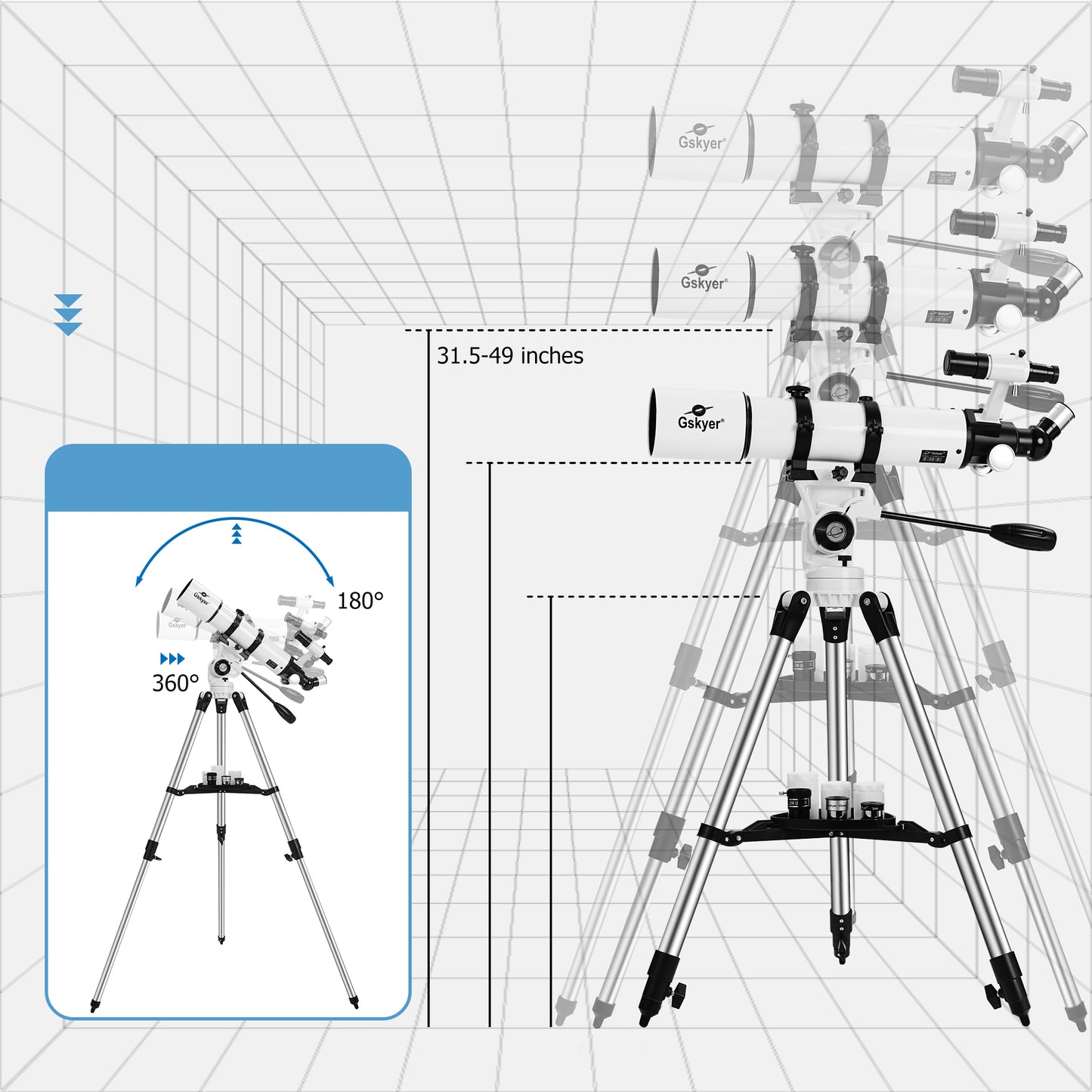 Gskyer Telescope 90mm Aperture 600mm AZ Mount Astronomical Refracting Telescope for Beginners and Adults — High-Power Telescope with Phone Adapter and Wireless Remote