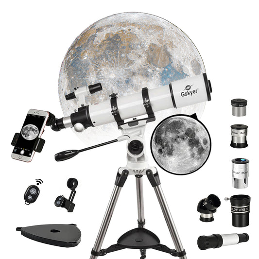 Gskyer Telescope 90mm Aperture 600mm AZ Mount Astronomical Refracting Telescope for Beginners and Adults — High-Power Telescope with Phone Adapter and Wireless Remote