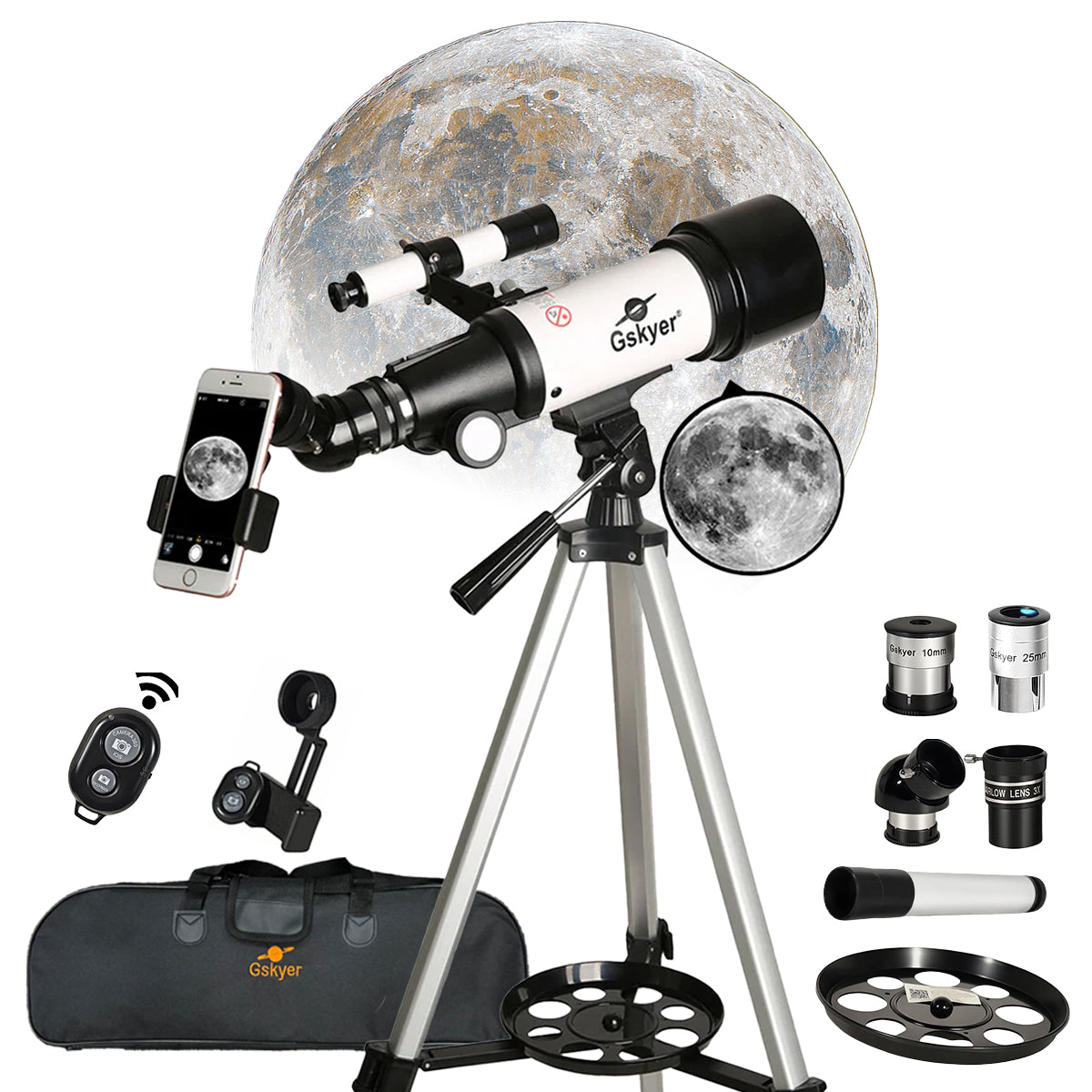 Gskyer 70mm Aperture 400mm AZ Mount Astronomical Refracting Telescope