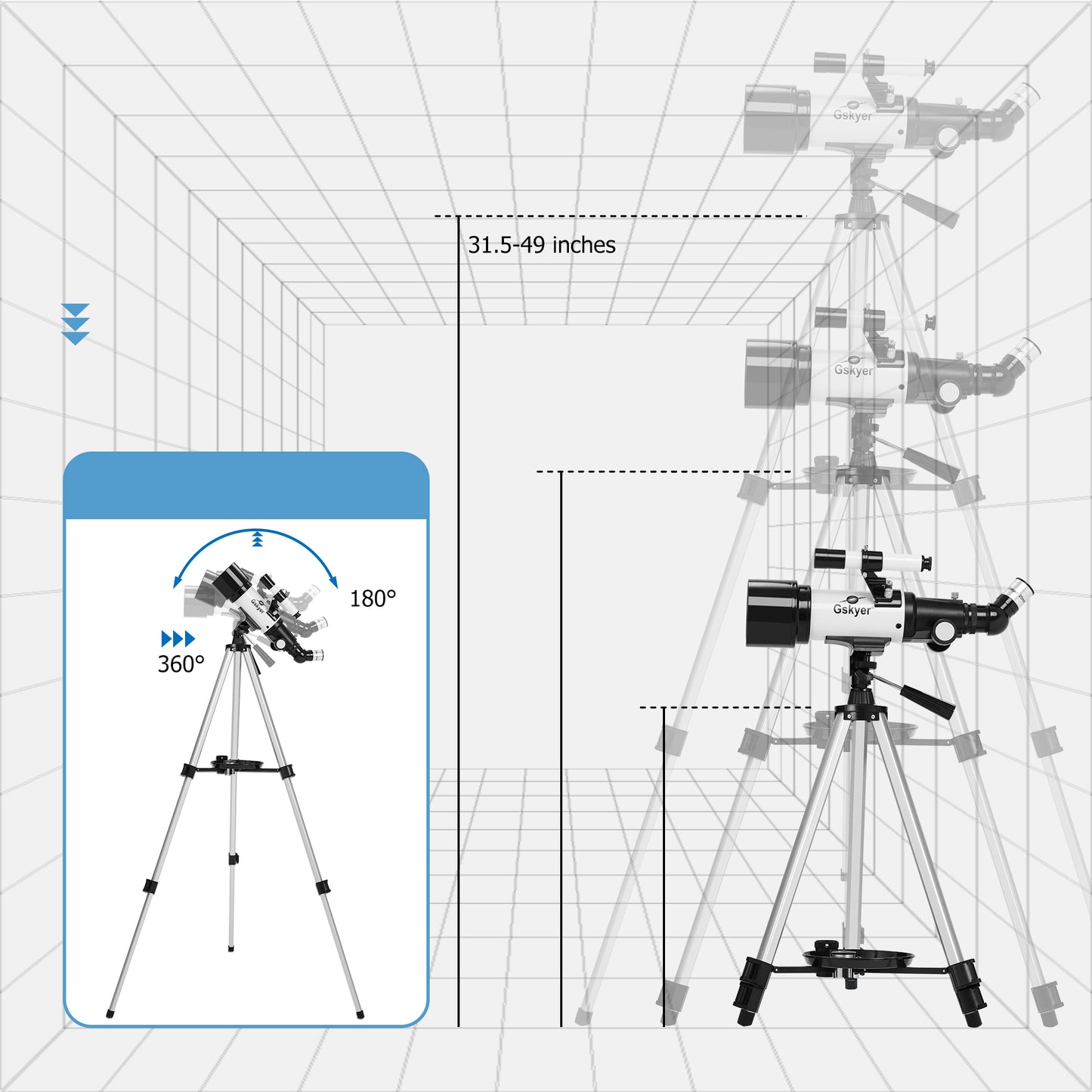 Gskyer Telescope: Adjustable Tripod & Rotation Angles