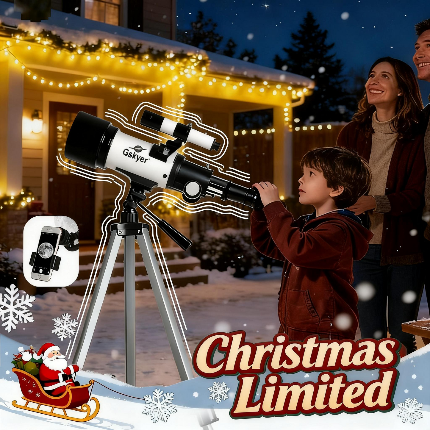 Gskyer Telescope 70mm Aperture 400mm Portable Astronomical Refracting Telescope for Kids and Beginners