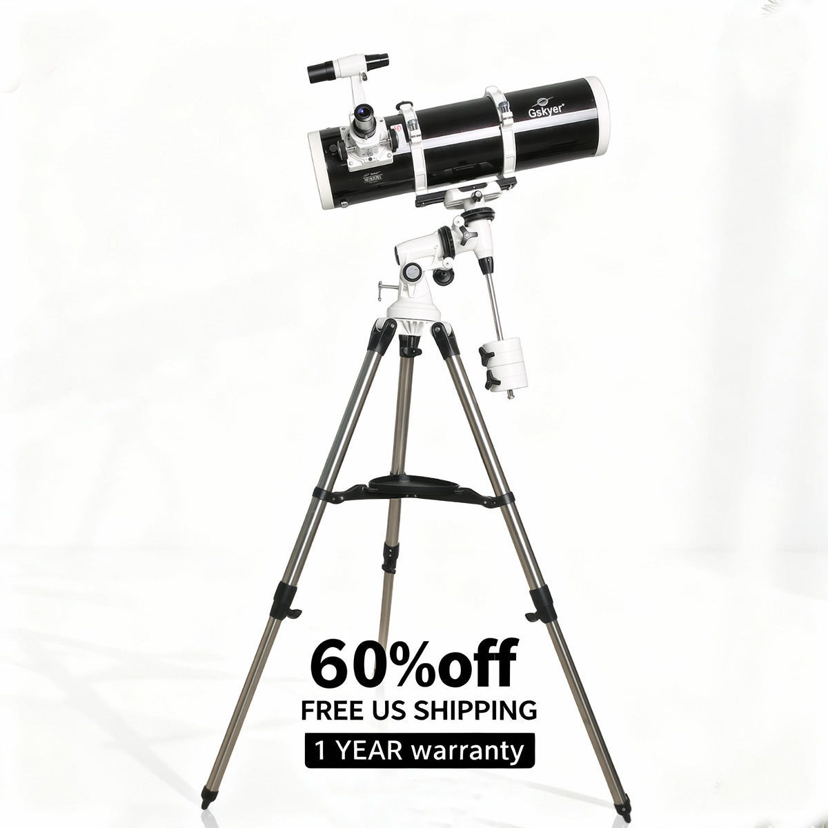 Gskyer Telescope 130mm Aperture EQ Mount Professional Reflector Telescope for Adults, Teens, and Astronomy Enthusiasts