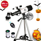 Gskyer Telescope, 70mm Aperture 400mm AZ Mount Astronomical Refracting Telescope for Kids Beginners - Travel Telescope with Carry Bag, Phone Adapter and Wireless Remote