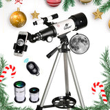 Gskyer Telescope, 70mm Aperture 400mm AZ Mount Astronomical Refracting Telescope for Kids Beginners - Travel Telescope with Carry Bag, Phone Adapter and Wireless Remote